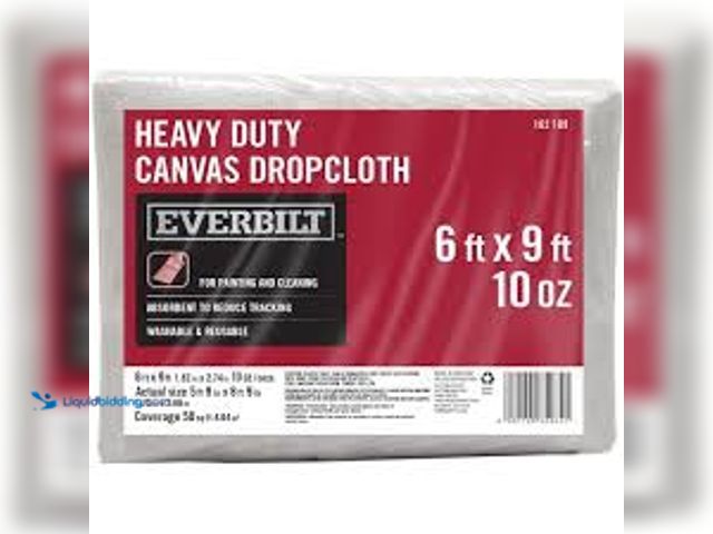 Lot 49-5476839 - QTY 2 - Everbilt 6 ft. x 9 ft. Heavy Duty Canvas Drop Cloth. Model # BARI-DP10-6.9. Unused