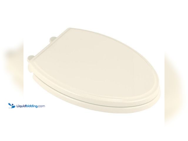Lot 49-2024256 - American Standard Traditional Elongated Slow Close EverClean Toilet Seat in Linen. Model # 5020A65G....