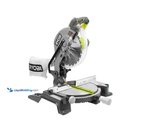Lot 49-1571315 - RYOBI 14 Amp Corded 10 in. Compound Miter Saw with LED Cutline Indicator, Model # TS1346, Used, Powe...