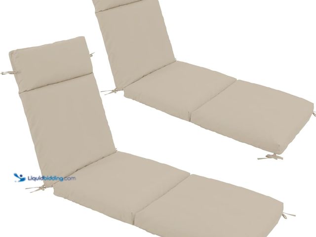 Lot 49-5416310 - Chaise Lounge Cushion 72x21x3 Inch - Set of 2 Outdoor Lounge Chair Cushions, Lounger Pad Replacement...