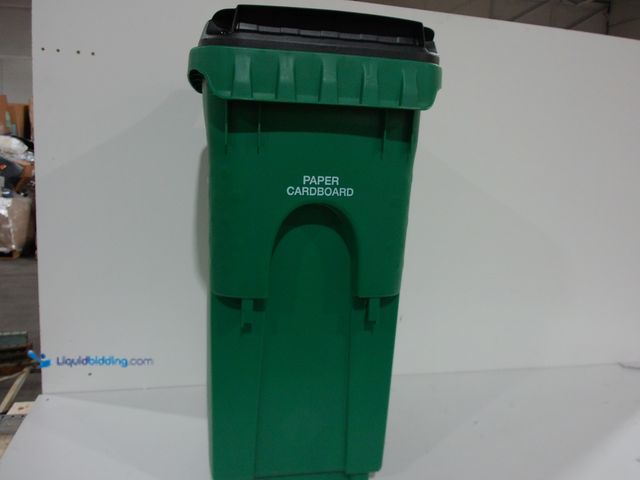 Lot 49-2000786 - Green Recycling Bin For Paper and Cardboard. Unused - Scuffs and Scratches.    Ref#hd0629