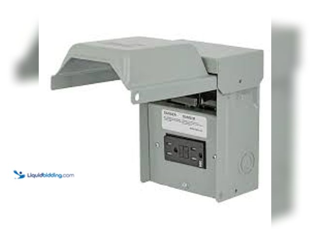 Lot 49-5415510 - 60 Amp 240-Volt Non-Fuse AC Disconnect with GFCI Receptacle (U065P010P). Model # U065P010P. Slightly...
