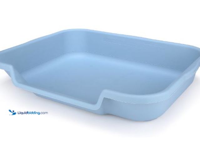 Lot 49-3461982 - KittyGoHere Senior Cat Litter Box 1 Pack, Large Blue Low Entrance Kitty Litter Box, Sized for Cats C...