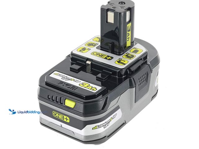 Lot 49-5574252 - Ryobi P191 3.0 Amp Hour High Capacity Lithium Ion Battery w/ Cold Weather Performance and LED Power ...