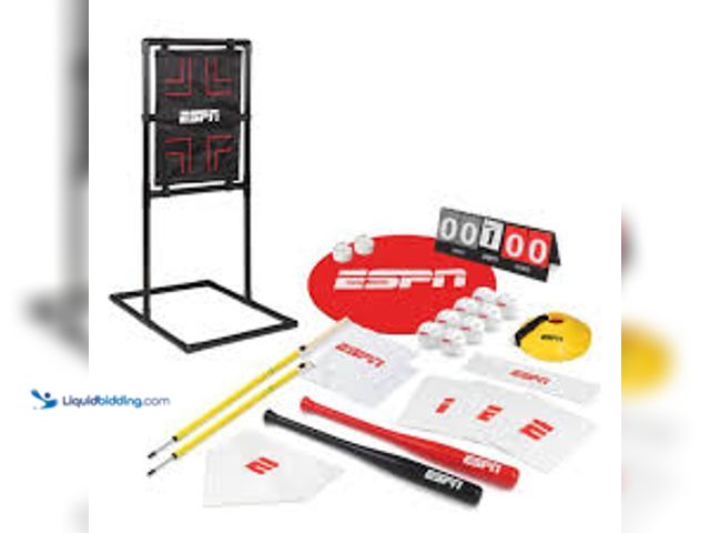 Lot 49-3565119 - ESPN - Baseball Stadium Experience for Kids Includes Balls, Bats, and Pitching Target - White Unused