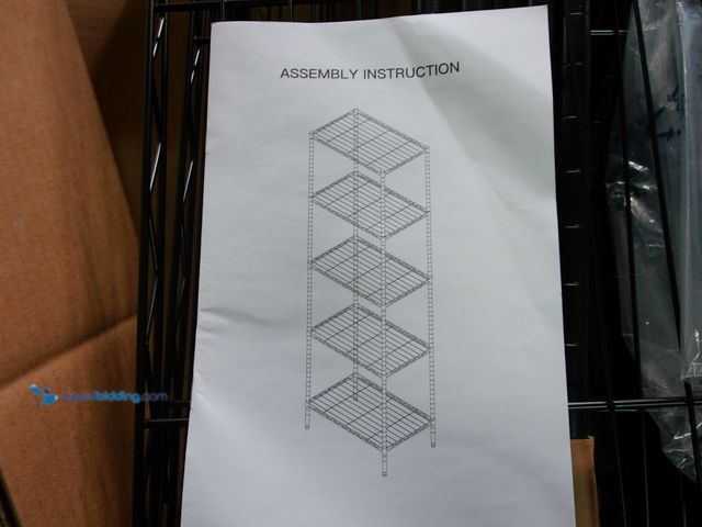 Lot 49-3481677 - 13" x 21" Black 5 Tier Wire Shelving, Model# R99MBT5L35W, Unused.  Ref#BULK1126