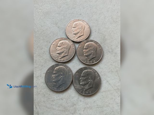 Lot 49-5451696 - LOT OF 5 “IKE” EISENHOWER LARGE ONE DOLLAR COINS INCLUDING 1971, 1972, 1976 AND 1978
