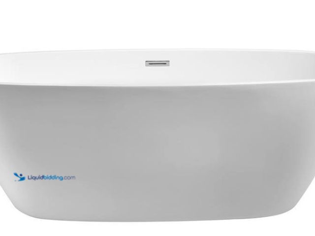 Lot 49-5413506 - Streamline
59.1 in. Acrylic Flatbottom Non-Whirlpool Bathtub in Glossy White with Polished Chrome D...