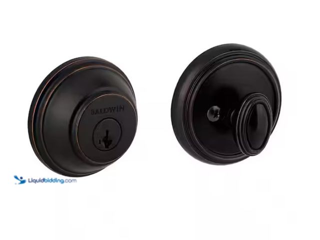 Lot 49-3471652 - Baldwin Prestige Venetian Bronze Single Cylinder Round Deadbolt Featuring Smart Key Security, Model ...