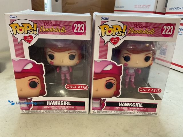 Lot 49-5350439 - Other LOT OF 2 FUNKO POP FIGURES DC BONB SHELLS HAWKGIRL #223 IN ORIGINAL BOXES