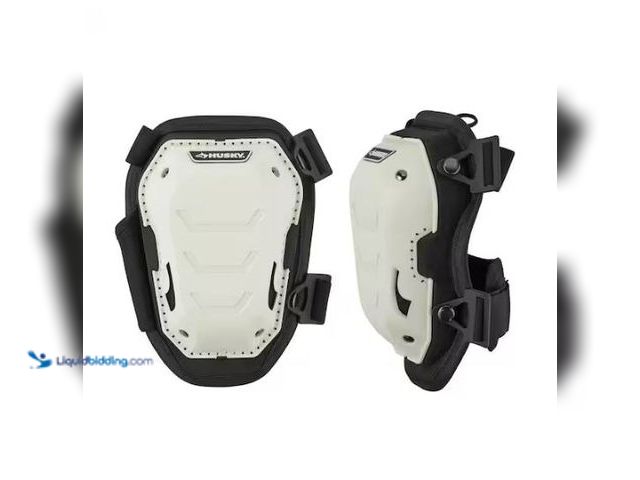 Lot 49-1577317 - Husky White Foam Memory Foam Hard Cap Knee Pad with Adjustable Straps, Model # HD00411, Used.   Ref#...