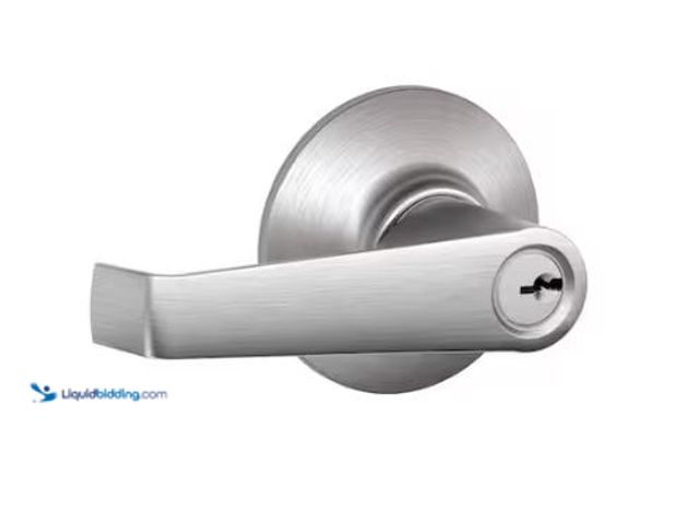 Lot 49-1573065 - Lot of (4) Schlage Elan Satin Chrome Light Commercial Keyed Entry Door handle, Model # F51CS V ELA 6...