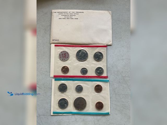 Lot 49-1505494 - 1972 UNITED STATES PROOF SET UNCIRCULATED 11 COINS IN PLASTIC SLEEVES AND ORIGINAL ENVELOPE #COINS01...