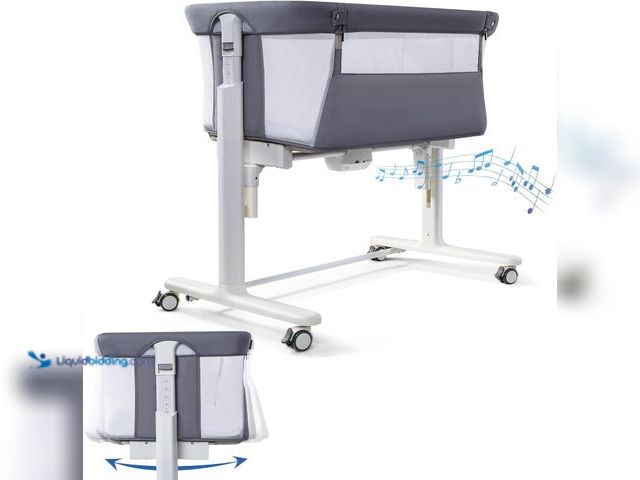 Lot 49-3564278 - Electric Bassinet for Baby, 3 Speeds Automatic Rocking Bassinets with All mesh, 5 Height Adjustment ...