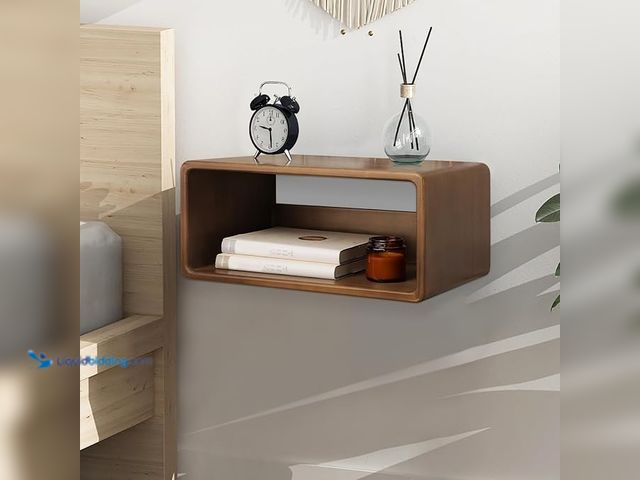 Lot 49-1574997 - WDSHIYI Floating Nightstand, Wall Mounted Bedside Shelf, Handmade Bedroom Furniture, Pine Wood Float...