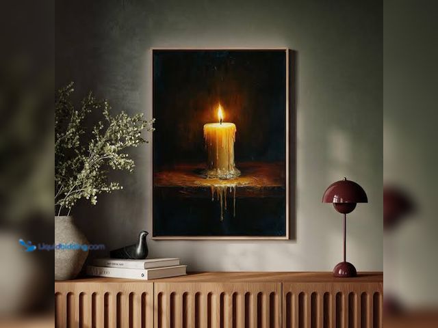 Lot 49-1632097 - 5-Ft W Candle Canvas Wall Art, New.  Ref#WAY0728