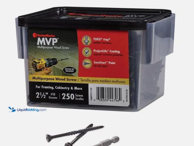 Lot 49-5551606 - FastenMaster #10 x 2-1/2in Torx TTAP Flat Head Multi-Purpose Wood Screw 150-Pack, Unused