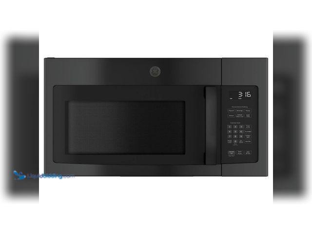 Lot 49-5439935 - GE 1.6 cu. ft. Over the Range Microwave in Black. [Model # JNM3163DJBB] Unused.