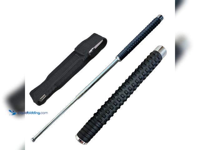 Lot 49-5393312 - Extendable Stainless Steel Self Defense Baton 21" Silver - NEW - Measuring just 8 inches collapsed, ...