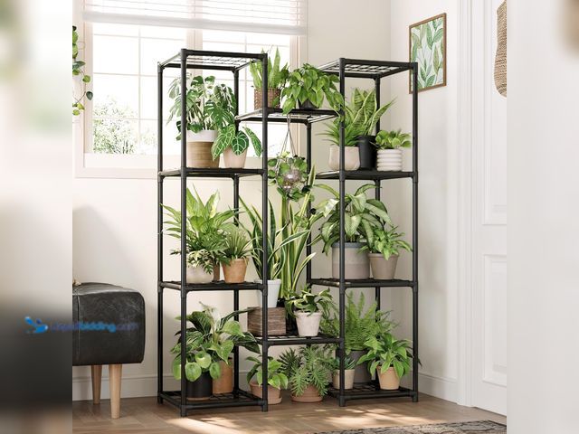 Lot 49-5488232 - Plant Shelf Indoor Outdoor 47.5" Metal Plant Stand for Multiple Plants Pots Waterproof Flower Holder...