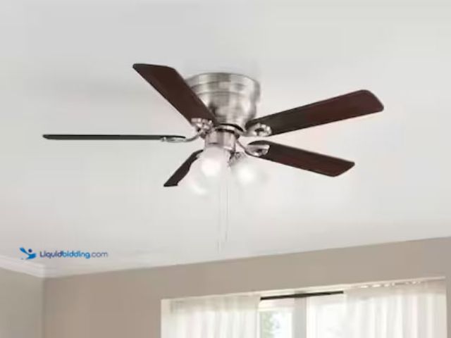 Lot 49-2005558 - Hampton Bay Clarkston II 44 in. LED Indoor Brushed Nickel Ceiling Fan with Light Kit, Model # SW1803...
