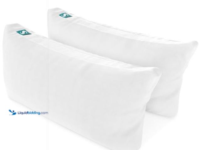 Lot 49-3432138 - 2-Pack Cooling Bed Pillows & Removable Cover for Sleeping Sets, King Size - Adjustable and Washable ...