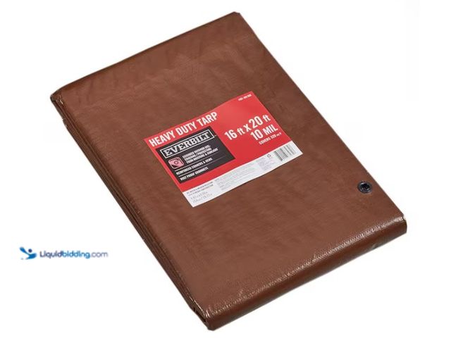 Lot 49-1568588 - Everbilt16 ft. x 20 ft. Brown  Heavy Duty Tarp, Model # PYHD1620, Unused  Ref#AHDPA0102