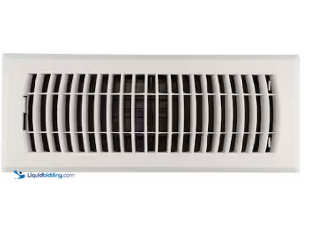 Lot 49-3631068 - Lot of (2) Everbilt 4 in. x 12 in. 1-Way Plastic Floor Register in White, Model # E160MWP04X12, New....