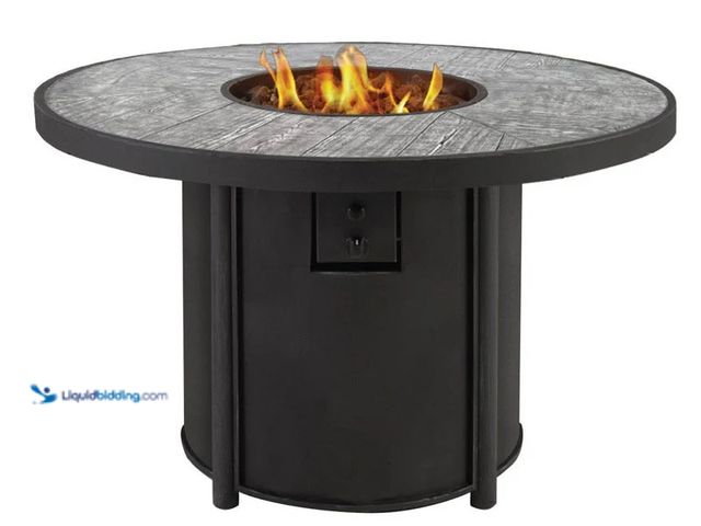 Lot 49-5548827 - Living Accents 42" ROUND GAS FIRE PIT. MODEL: 4903878 UNUSED. BOX DAMAGE