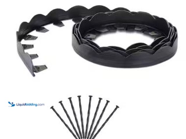 Lot 49-5436731 - Qty 2. Vigoro 20 ft. x 2.25 in. Black Scalloped Polyethylene No-Dig Edging. Model # 3011-20HD-5. Sli...