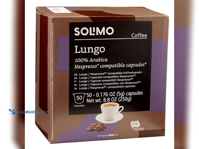 Lot 49-5410725 - Lot of 3. Amazon Brand - Solimo Lungo Capsules, Compatible with Nespresso Original Brewers, Medium R...