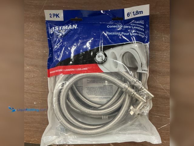 Lot 49-3523266 - 6ft Eastman Washing Machine Water Connector Stainless Steel Heavy Duty (attachments included) Unused