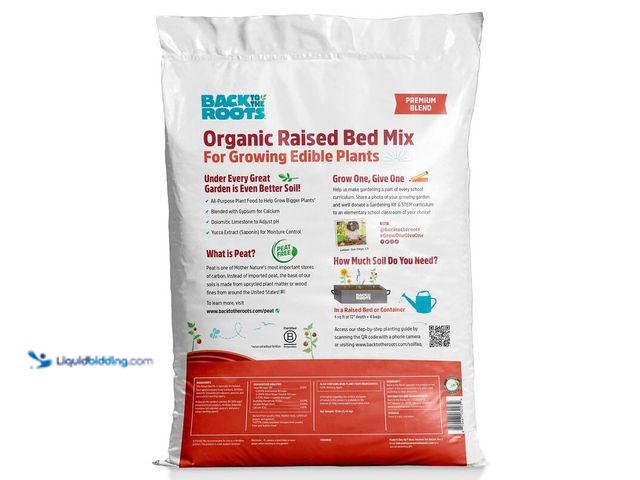 Lot 49-5414366 - Back to the roots Organic Bulk Raised Bed Soil Pallet (13 Bags) Peat-Free, Blended with Organic Fert...