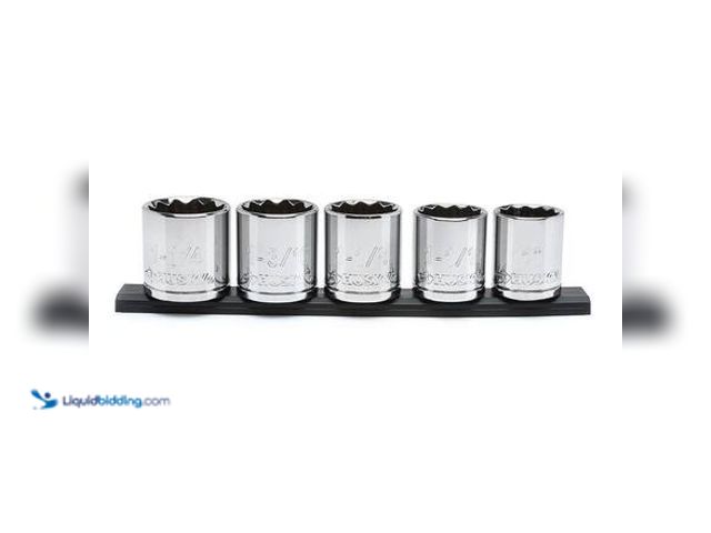 Lot 49-3565344 - Husky 1/2 in. Drive SAE Large Socket Set (5-Piece) Model # H2DSAE5PC unused