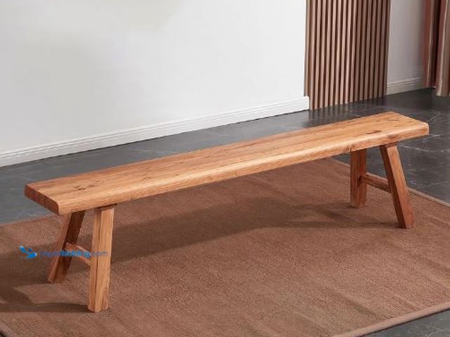 Lot 49-5436505 - Small Farmhouse Wooden Bench Indoor - 31.5 in entryway Bench, Natural Solid Wood, Durable and Sturdy...