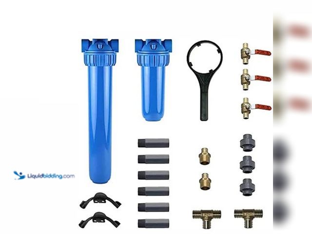 Lot 49-5410560 - Aquasana Whole House Filter 3/4" Fittings Pro Install Kit Brass 1000000 Gallons. Unused