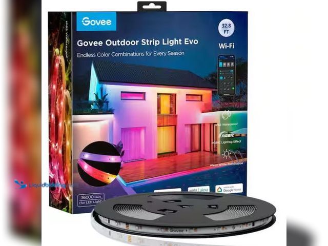 Lot 49-1631229 - Govee 32.8 ft. Outdoor Plug-In Integrated LED Novelty RGBIC with White Lighting Wi-Fi Enabled String...