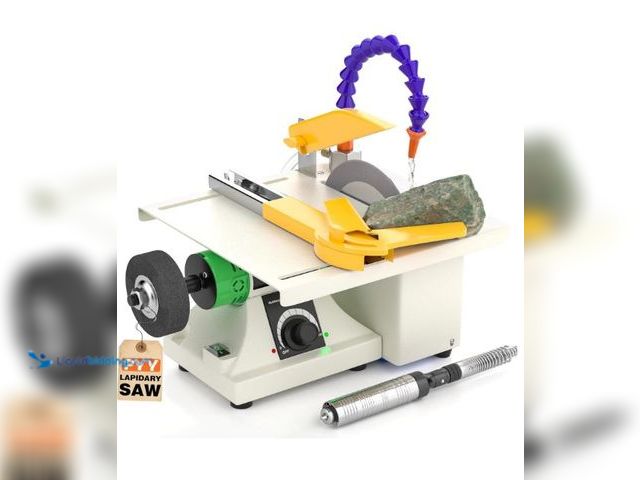 Lot 49-1522272 - PYY Lapidary Saw - Jewelry Rock Saw w/Upgraded Diamond Blades & Woodworking Blade, 0-10000 RPM 350W ...