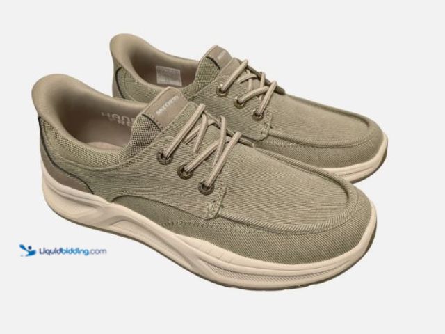 Lot 49-5573516 - Skechers Men's Canvas Swift Fit Bungee Laced Casual Sneaker (Taupe, 9.5), Unused