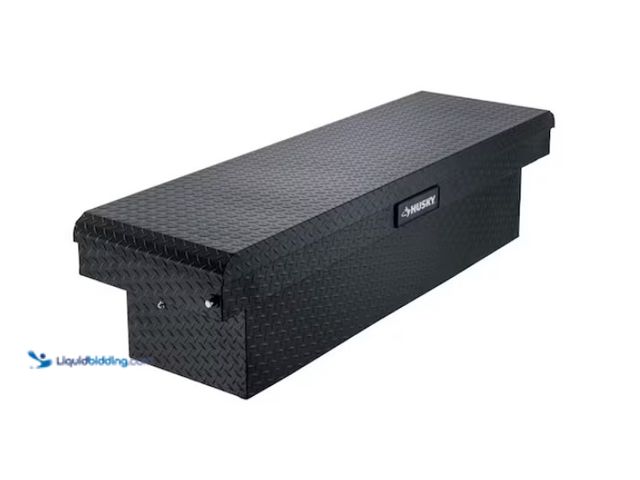 Lot 49-1547598 - Husky 71.36 in. Matte Black Aluminum Full Size Cross bed Truck Tool Box, Model # 102100-53-01, Sligh...