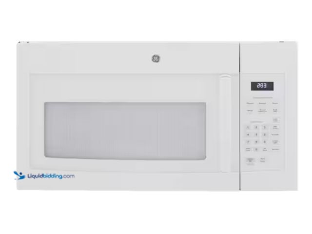 Lot 49-2000088 - GE 1.6 cu. ft. Over-the-Range Microwave in White, Model # JVM3160DFWW, Used, Missing attachments, Po...