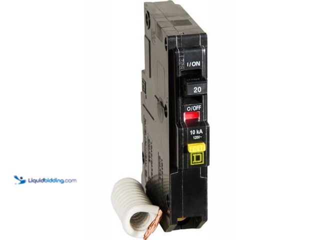Lot 49-5546706 - Square D QO 20-Amp Single-Pole GFCI Circuit Breake Model # QO120GFICP New