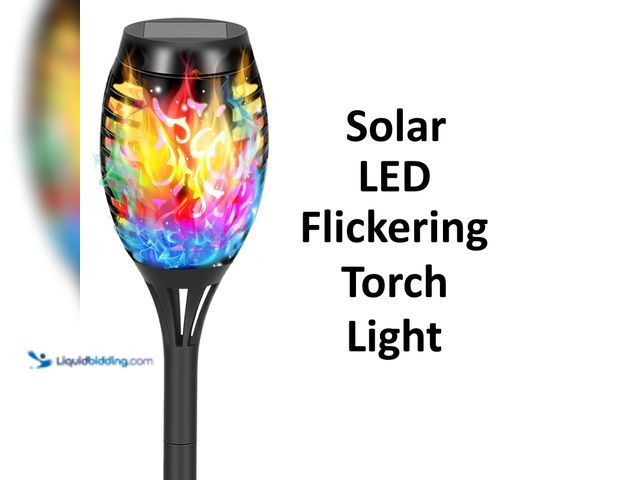 Lot 49-1803924 - Lot of 1 Solar Waterproof LED Flickering Flame Torch Light - Multi-Colored Light - NEW - Perfect for...