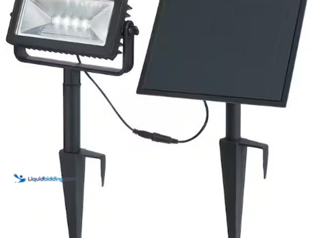 Lot 49-3631174 - Lot of (2) Hampton Bay 150-300 Lumen Black LED High-Low Metal Rectangular Weather Resistant Outdoor ...