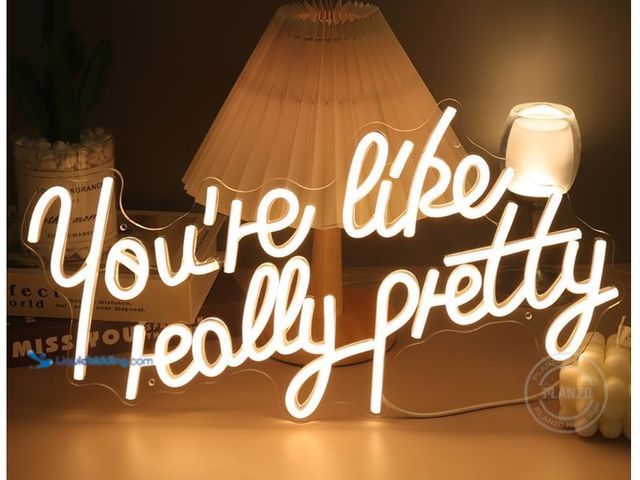 Lot 49-1566762 - Planzo You're Like Really Pretty Neon Sign Teen Girl Room Wall Decor Led Neon Sign Light for Bedroom...
