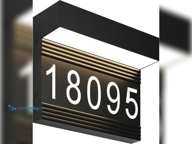 Lot 49-3564532 - Artika Headline LED Address Wall Light Sign. Model #B0DGFF4QD1. Unused