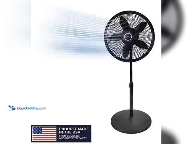 Lot 49-1549326 - Lasko Cyclone 18 in. 3 Speed Oscillating Pedestal Fan for Home in Black with Adjustable Height, Tilt...