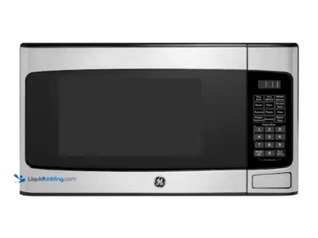 Lot 49-3631138 - GE 1.1 Cu. Ft. Capacity Countertop Microwave Oven, Model # GCST11N1WSS, Unused, Powers on.   Ref#HD0...