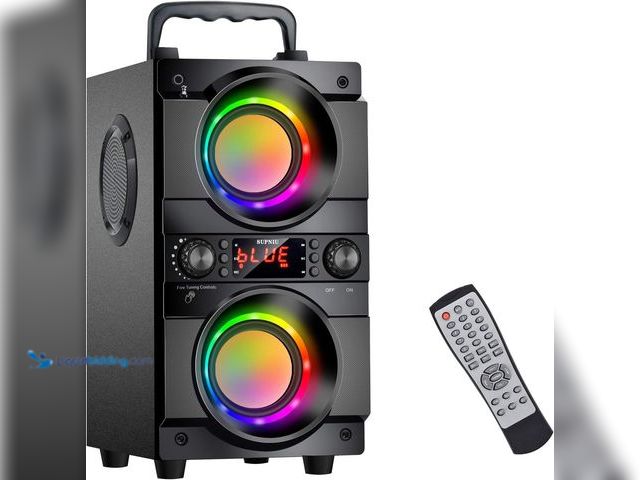 Lot 49-5445915 - 60W (80W Peak) Portable Bluetooth Speaker with Double Subwoofer Heavy Bass, Bluetooth 5.0 Wireless 1...