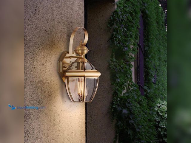 Lot 49-5552857 - QTY 2 - Merra
1-Light Solid Brass Outdoor and Indoor Wall Sconce Lantern Light with Empire Glass Sh...